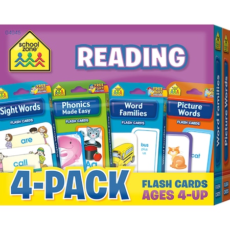 School Zone Publishing Reading Flash Card Set, PK4 04045